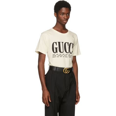 gucci off-white gucci cities t-shirt|gucci white shirt price.